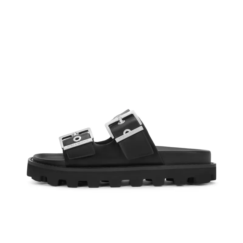 CHARLES&KEITH Slide Slippers Women's Black/White/Pink/Pink-0