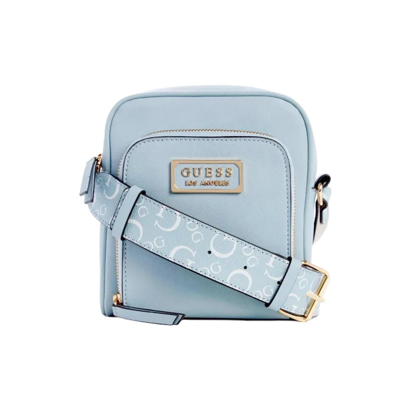 GUESS Artificial Saffiano Leather Shoulder Bag Crossbody Bag Mini Women's Blue-0