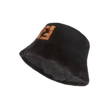 FENDI Mink Fur Bucket Hats Women's Black