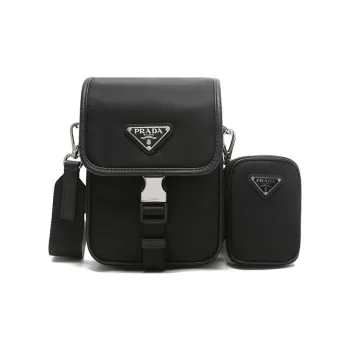 PRADA Re Nylon Nylon Cell Phone Pouch Crossbody Bag Shoulder Bag Men's Black