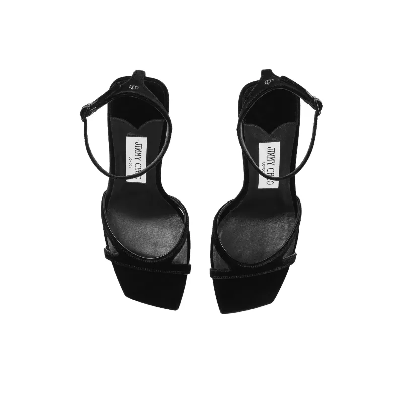 Jimmy Choo Ixia 95mm Velvet Sandals-2