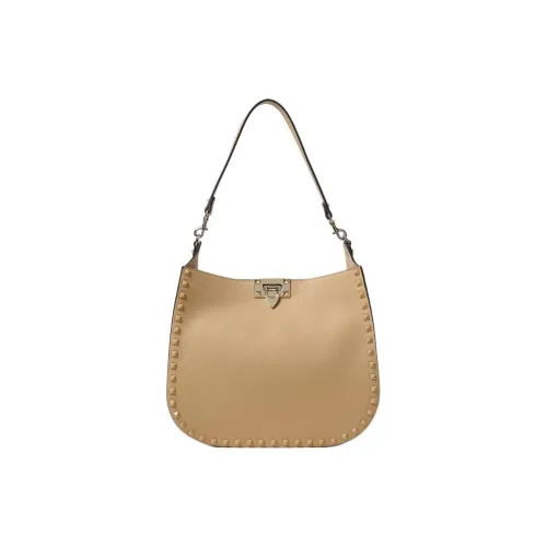 Valentino GARAVANI Grained Calfskin Portable Crossbody Bag Shoulder Bag Women's Cappuccino