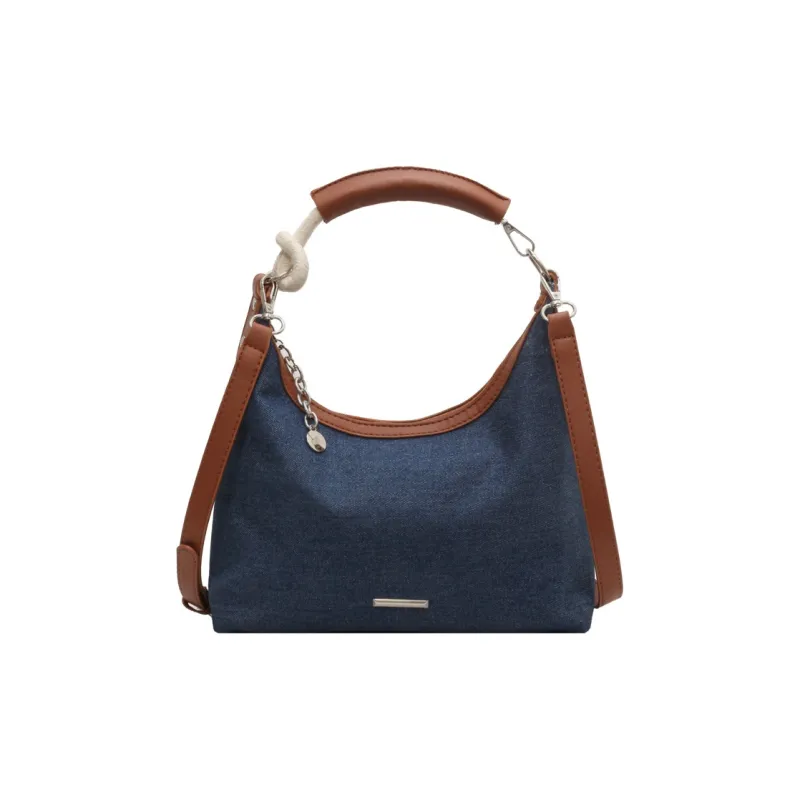 HAWA Denim Tote Bag Shopping Bag Shoulder Bag Handbag Crossbody Bag Shoulder Bag Medium Size Women's Denim Blue-0