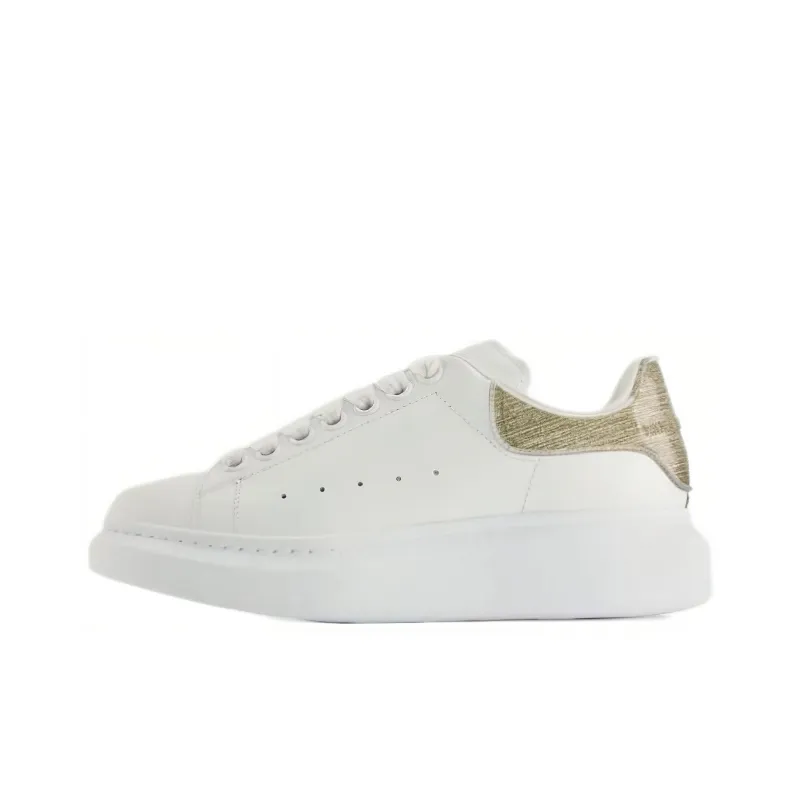 Alexander McQueen Oversized Sneaker Low Top Skateboard Shoes Women's White Gold-0