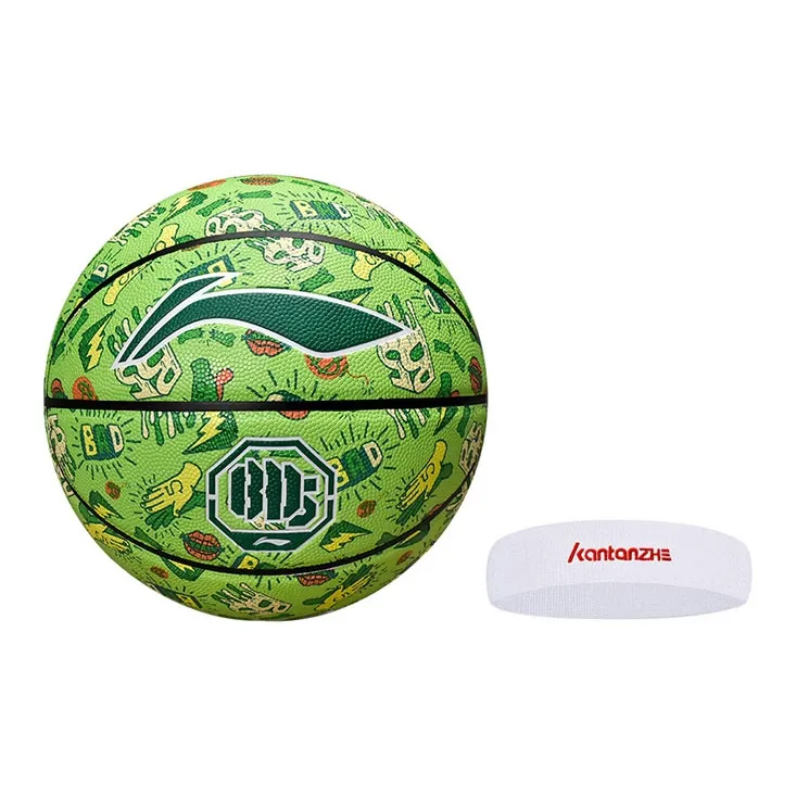 LiNing Badfive PU Basketball Green Size 7 Training Unisex-5