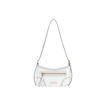 GUESS Patent Leather Bonded Leather Shoulder Bag Regular Women's White