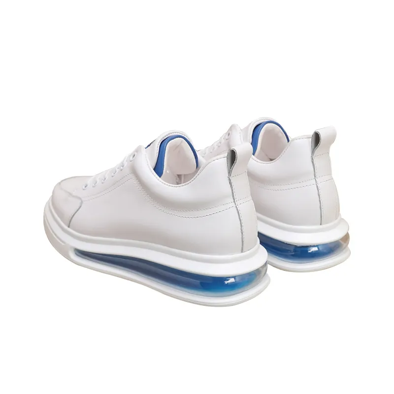 LYFAG Skateboard Shoes Unisex Mid Top White/Blue/Gray-6