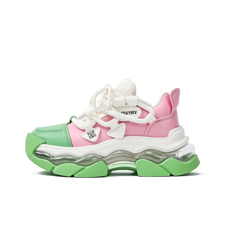 VINYVIOLA Cushioned Wear-Resistant Height Increasing Low-Top Chunky Sneakers Women's-6