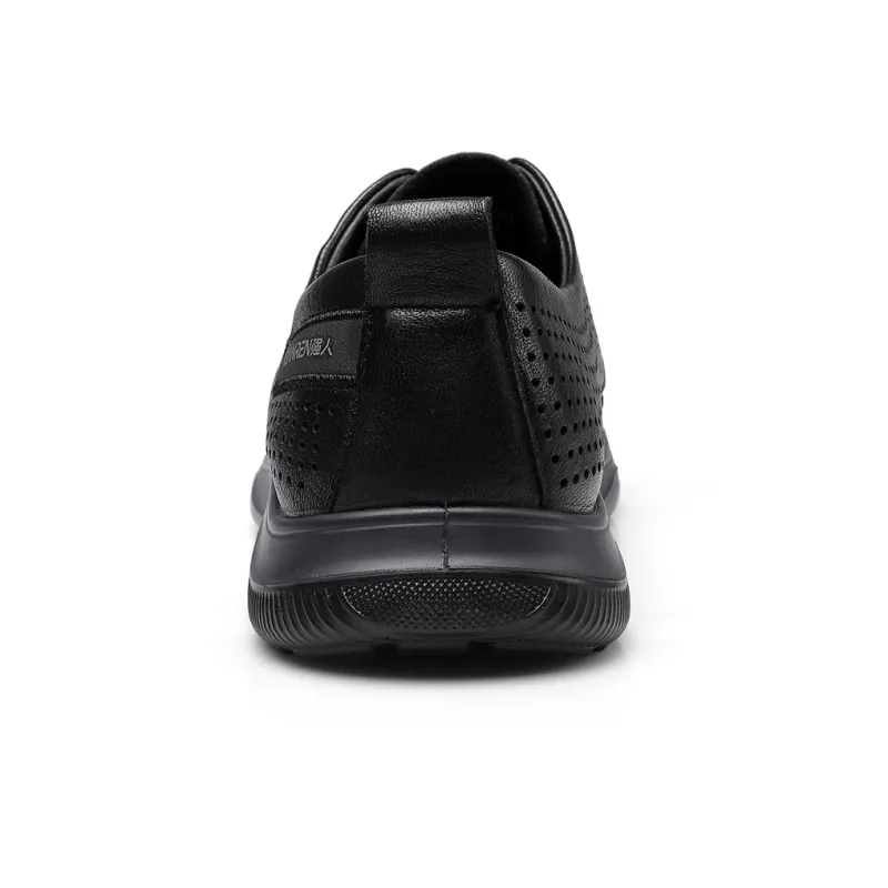 Strongman 3515 Summer Men's Genuine Leather Soft Sole Casual Leather Shoes With Sheepskin-2