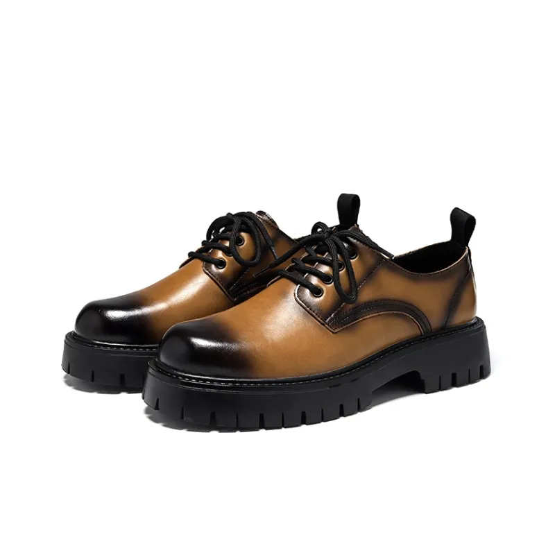 Beidouniao Dress Shoes Men Low Top Gray, Brown, Black-13