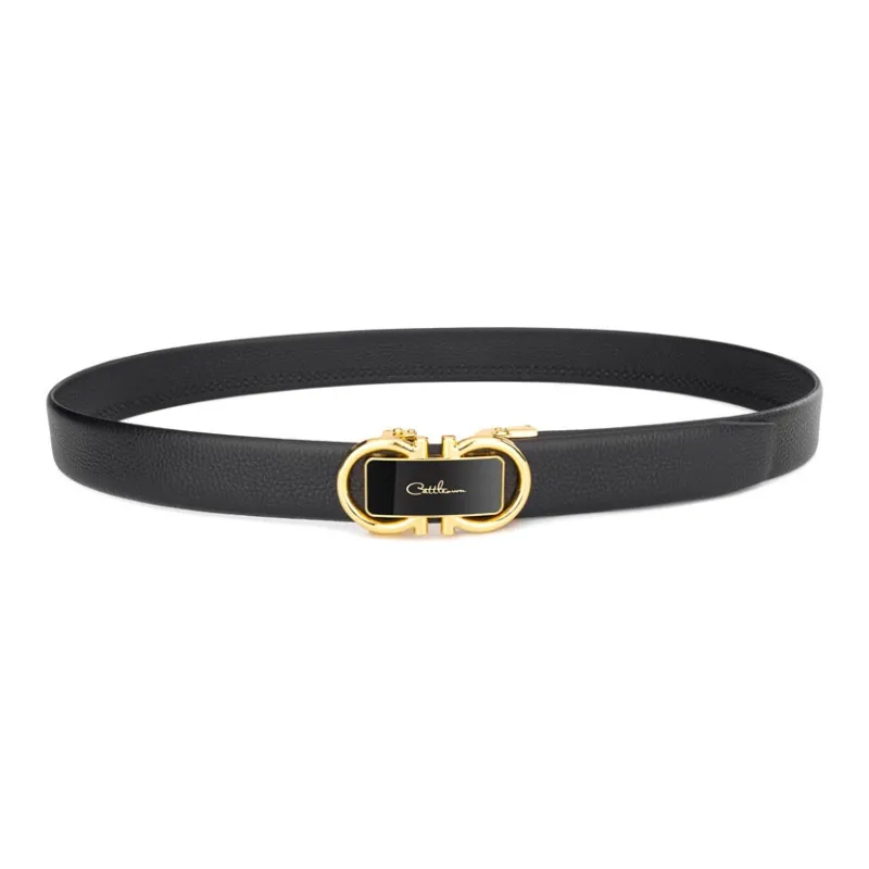 Cows Reign 8 Character Automatic Buckle Business Top Grain Cow Leather Leather Belts Men's-4