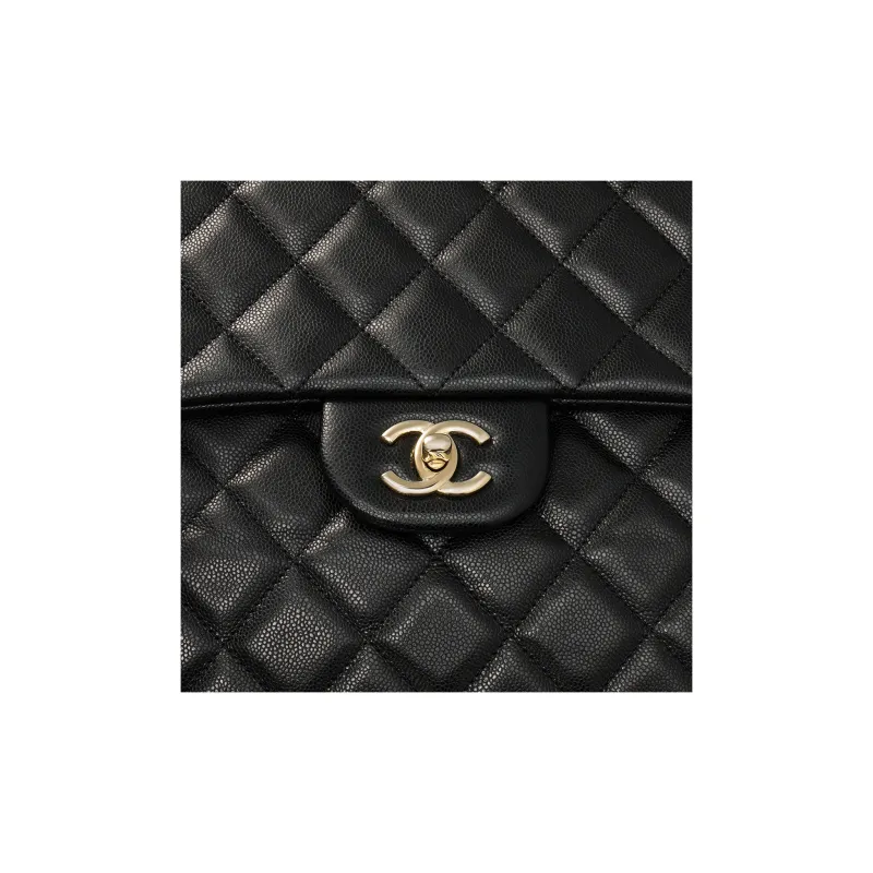 CHANEL Grain Embossed Litchi Grain Calfskin Airport Bag, Handbag, Shoulder Bag, Crossbody Bag Extra Large Women's Black-4