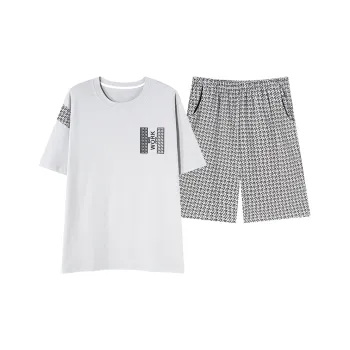 JinShaLa Pajama Set Men's Light Gray