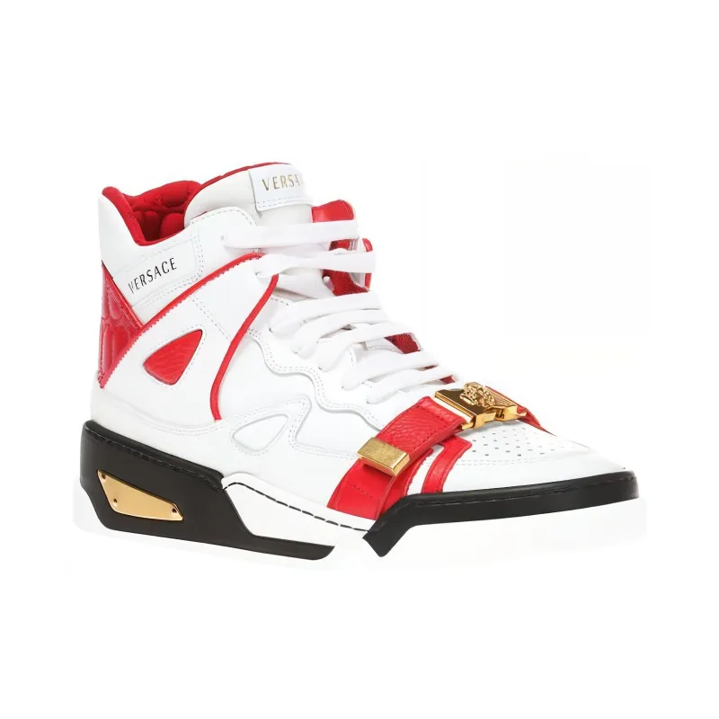 VERSACE Medusa High Top Skateboard Shoes Men's White-2