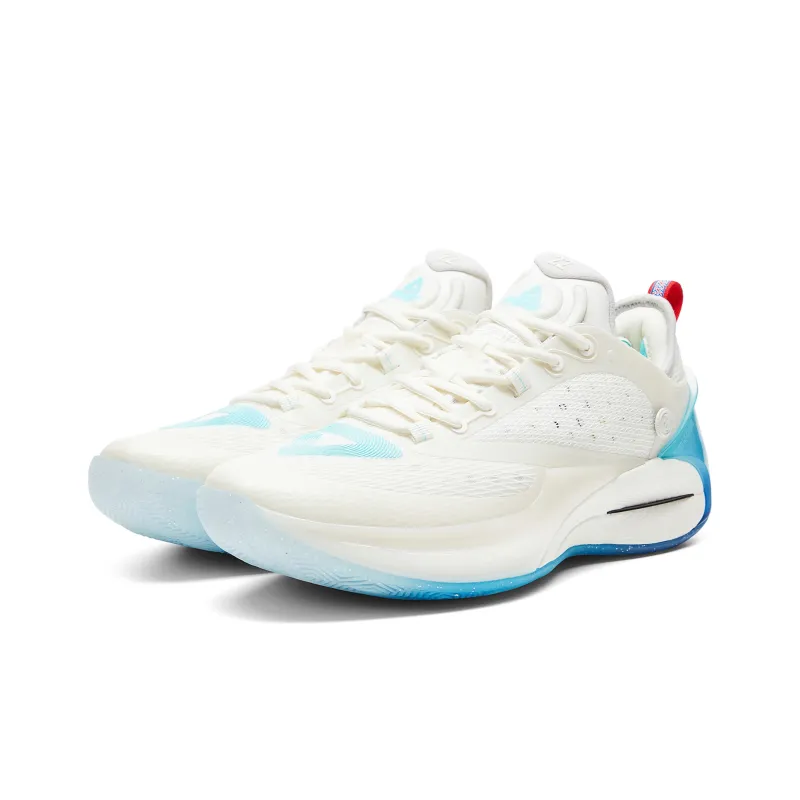 PEAK Wiggins AW2 Basketball Shoes Men Low Top Ecru/Colorful Blue-2