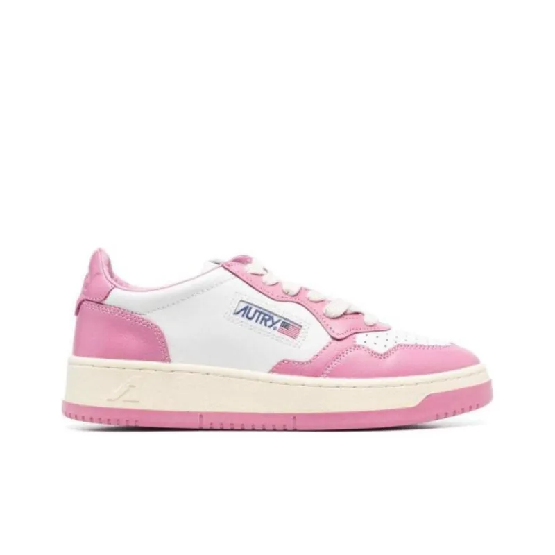 AUTRY Medalist Leather Low White Mauve Women's-1