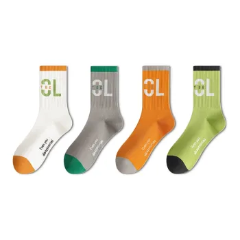 Taste The Color Mid Calf Socks Unisex 4 Pack