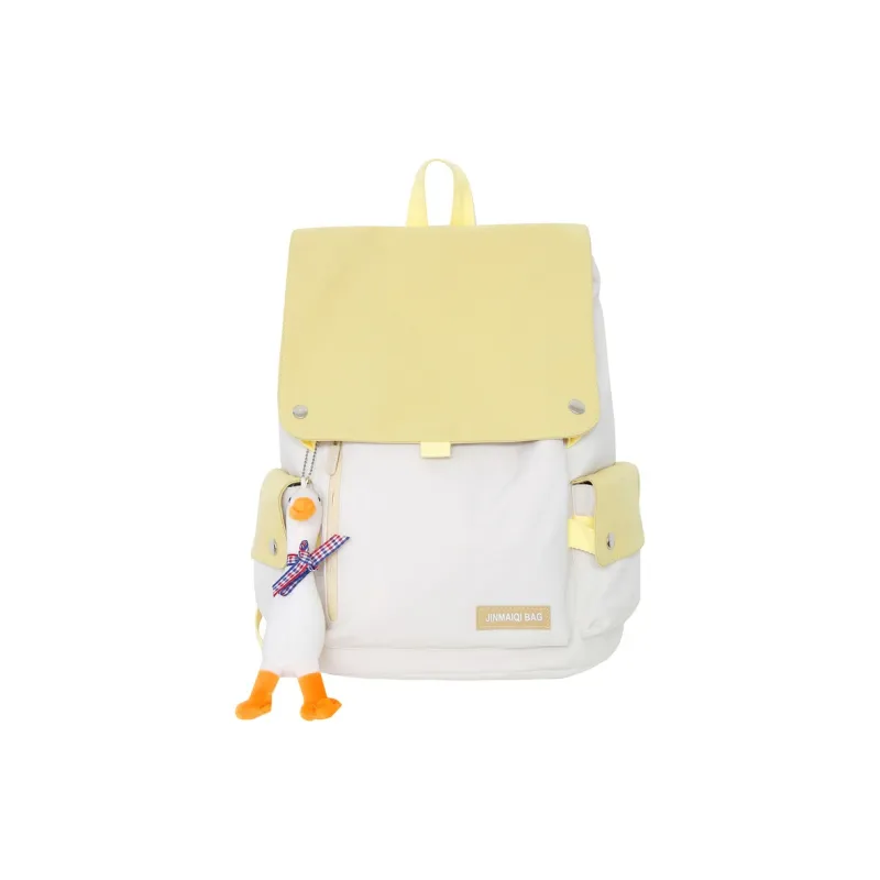 FAMAN Nylon Backpack Regular Women's Black/Pink/Light Yellow/Blue-5