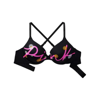 Victoria's Secret PINK 1690 Gathering Style WEAR EVERYWHERE PUSH-UP Bra Women's Black