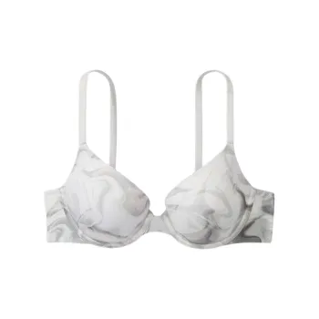 Victoria's Secret PINK 1690 Gathering Style WEAR EVERYWHERE PUSH-UP Bra Women's Gray Tie-Dye