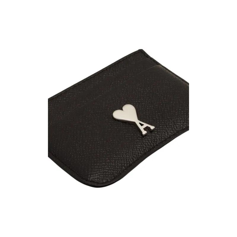 AMIPARIS Cow Leather Card Holder Regular Unisex Black-2
