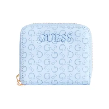 GUESS Artificial Leather Wallet Unisex Sky Blue