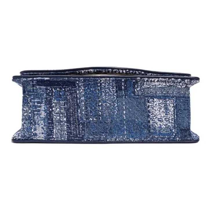 FION Fabric Small Square Bag Shoulder Bag, Crossbody Bag Women's Blue/Dark Blue-8