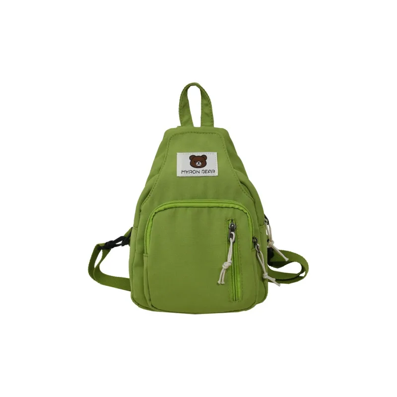 Parker Bear Nylon Backpack Regular Unisex Yellow/Pink/Black/Green/Sky Blue-23