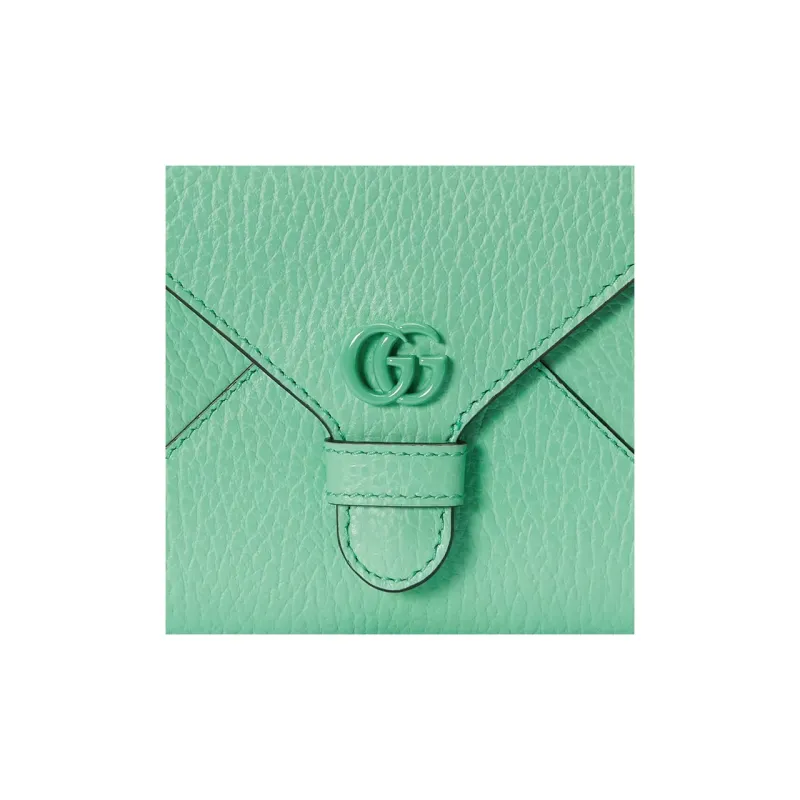 GUCCI Marmont Leather Wallet, Card Holder Women's Mint Green-4