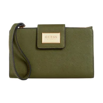 GUESS Artificial Leather Cell Phone Pouch Storage Bag Unisex Olive