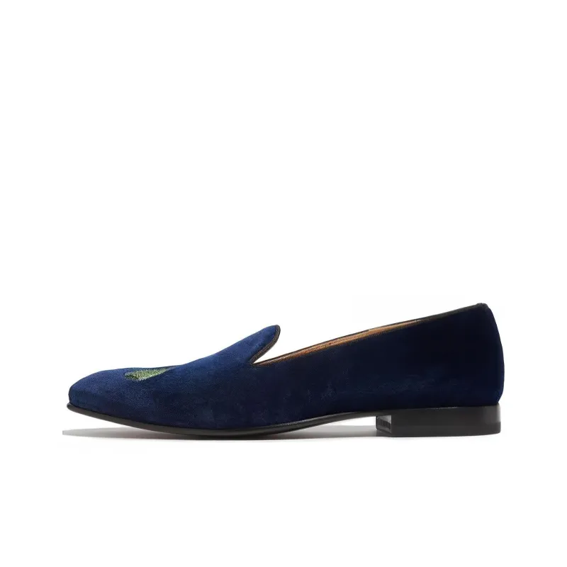 SCAROSSO Jay Embroidered Velvet Slippers-0