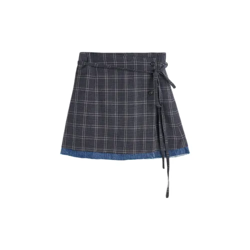 OUR LEGACY Sarong Check-pattern Skirt