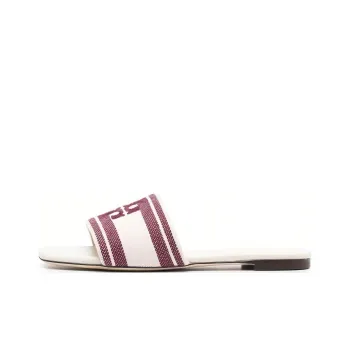 TORY BURCH Logo-embroidered Open-toe Flat Slides
