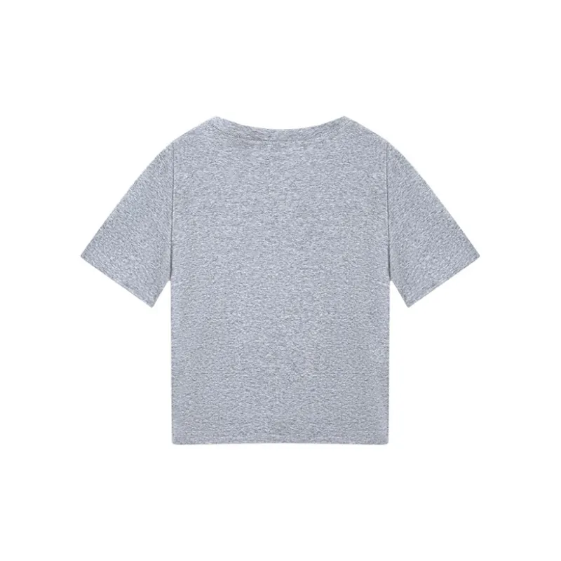 Katie Ermilio Drop Shoulder Sleeve T Shirt Women's Gray-1