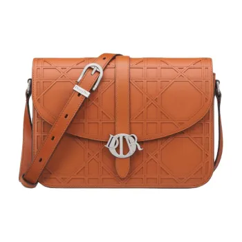 DIOR Cannage Cosmo Leather Shoulder Bag Crossbody Bag Men's Cognac