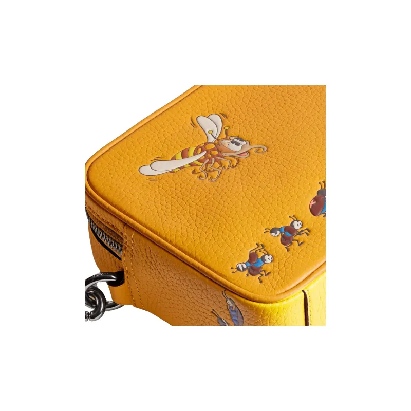 COACH Disney Flight Leather Shoulder Bag, Crossbody Bag Small Size Women's Yellow-2