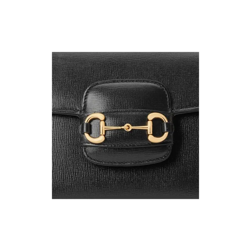 GUCCI Horsebit 1955 Leather Shoulder Bag, Crossbody Bag, Handbag Mini Women's Black-8