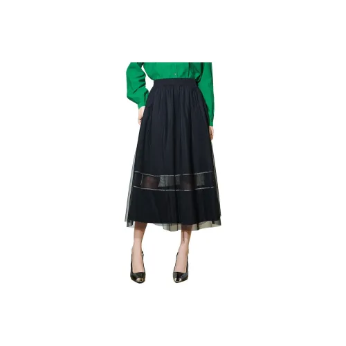 SMEN Casual Long Skirts Women's Black