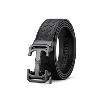 SEPTWOLVES Genuine Leather Automatic Buckle Belt Supple Cowhide Belt Width 3.55CM Leather Belts Men's