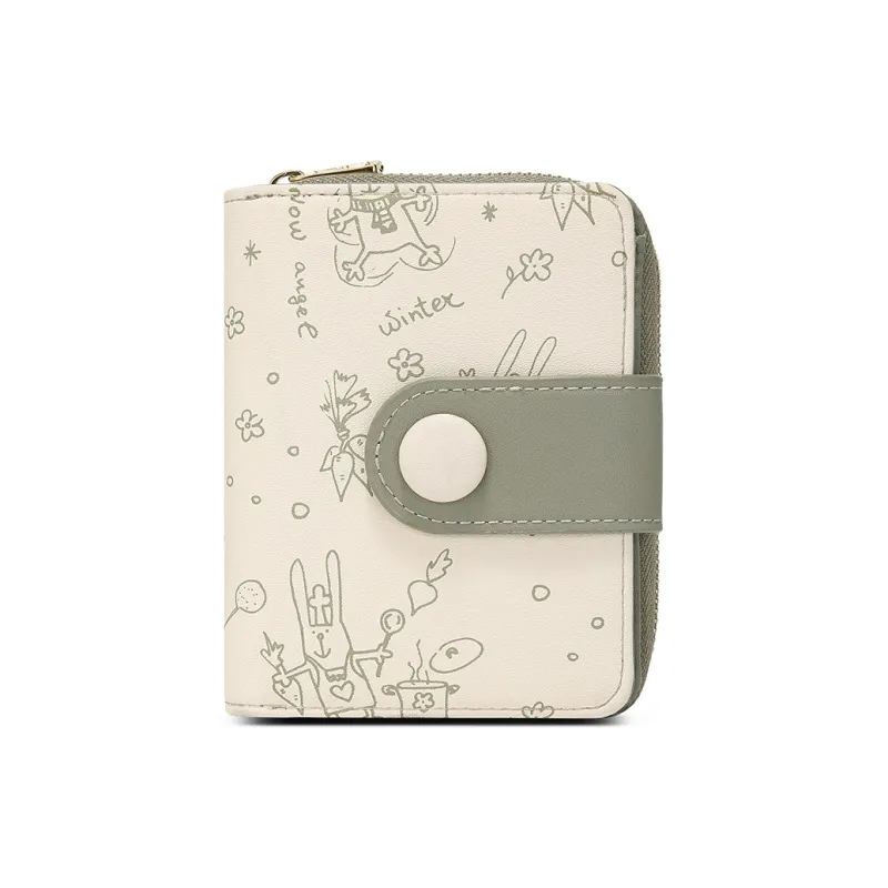 MEXICAN Cow Leather Wallet, Card Holder, Coin Purse Women's Brown/Light Green/Light Yellow-6