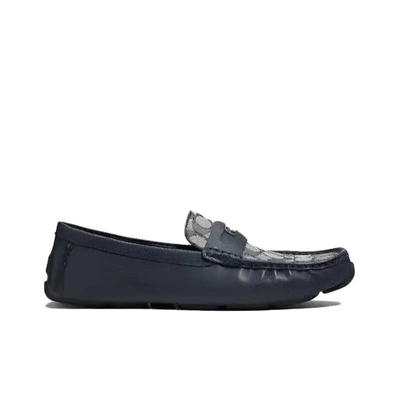 COACH Monogram-embroidered Leather Loafers-1
