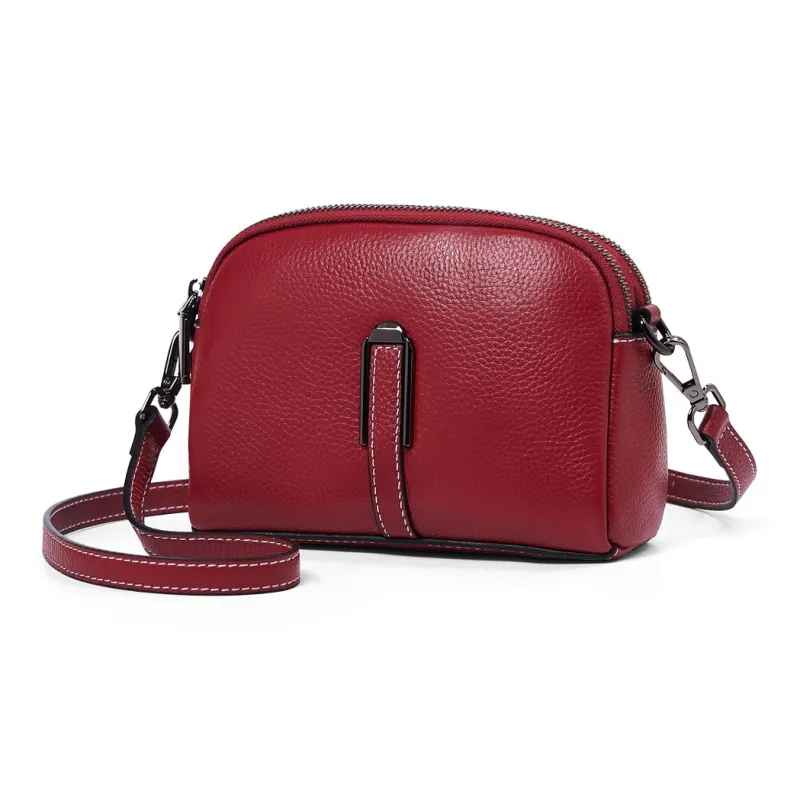 KAISER Cow Leather Shoulder Bag Regular Women's Black/Blue/Green/Burgundy/Milk Tea Brown-11