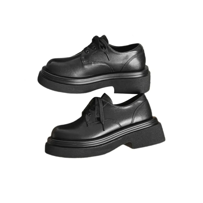 GZZ Dress Shoes Men Low Top Black-3
