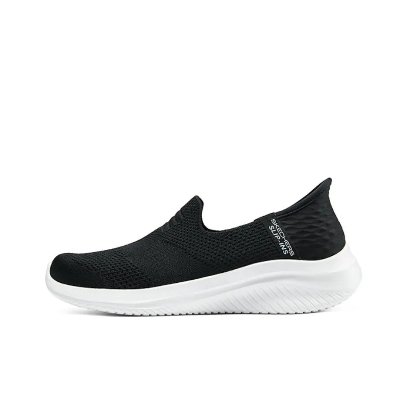 Skechers Slip Ins Hands Free Slip Ins Durable Breathable Low Top Casual Shoes Women's Black White-0