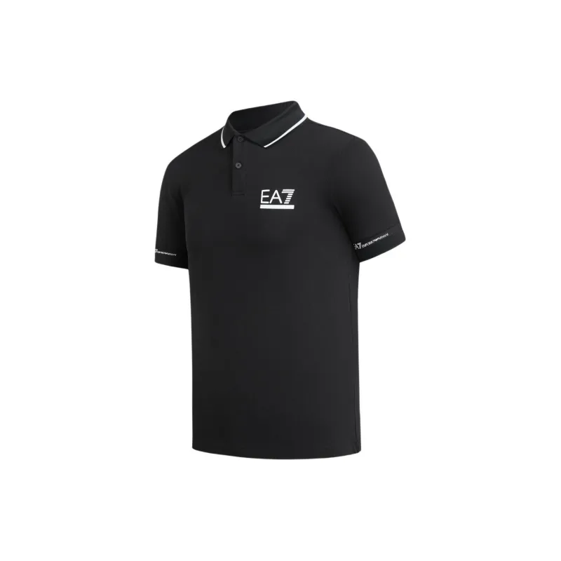 EMPORIO ARMANI EA7 SS24 Polo Shirt Men's Black-2
