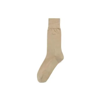 HUGO BOSS Regular-Length Logo Socks In Mercerised Egyptian Cotton Mid-Calf Socks Men's Coffee