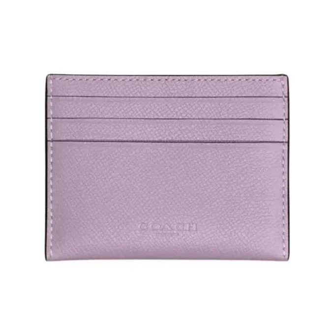 COACH Card Case Grain Leather Card Holder Card Holder Mini Men's Purple-1