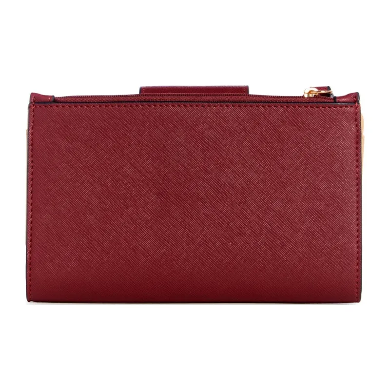 GUESS Artificial Leather Cell Phone Pouch Storage Bag Unisex Burgundy Red-1