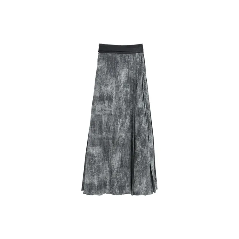 SETIROM Casual Long Skirt Women's Gray-1