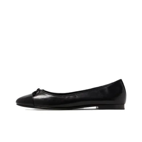 TORY BURCH Bow-detailing Leather Ballerina Shoes